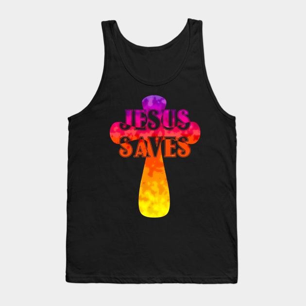 Jesus Saves Rainbow cross Tank Top by AlondraHanley